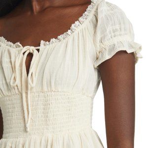 BDG Urban Outfitters Prarie Smocked Ruffle Cotton Romper